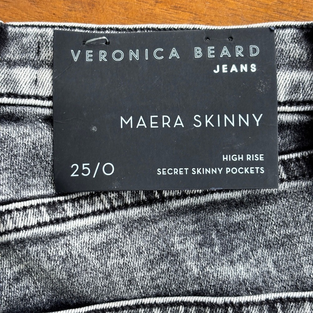 Veronica Beard Maera High Rise Skinny Jeans Black Acid Wash‎ Size 25 NWT
